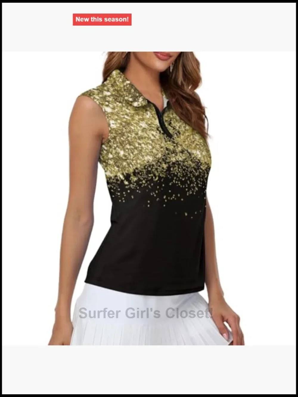 Sleeveless Zip Up Dry Fit Golf Tennis Tank Top